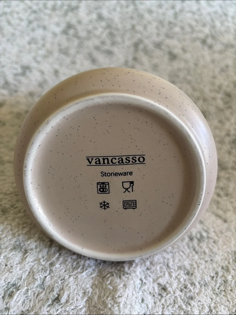 Vancasso Stoneware Speckled Ceramic Canister with Bamboo Lid NWT 6.5x4.5”